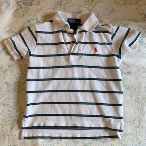 Polo by Ralph Lauren green and white striped shirt